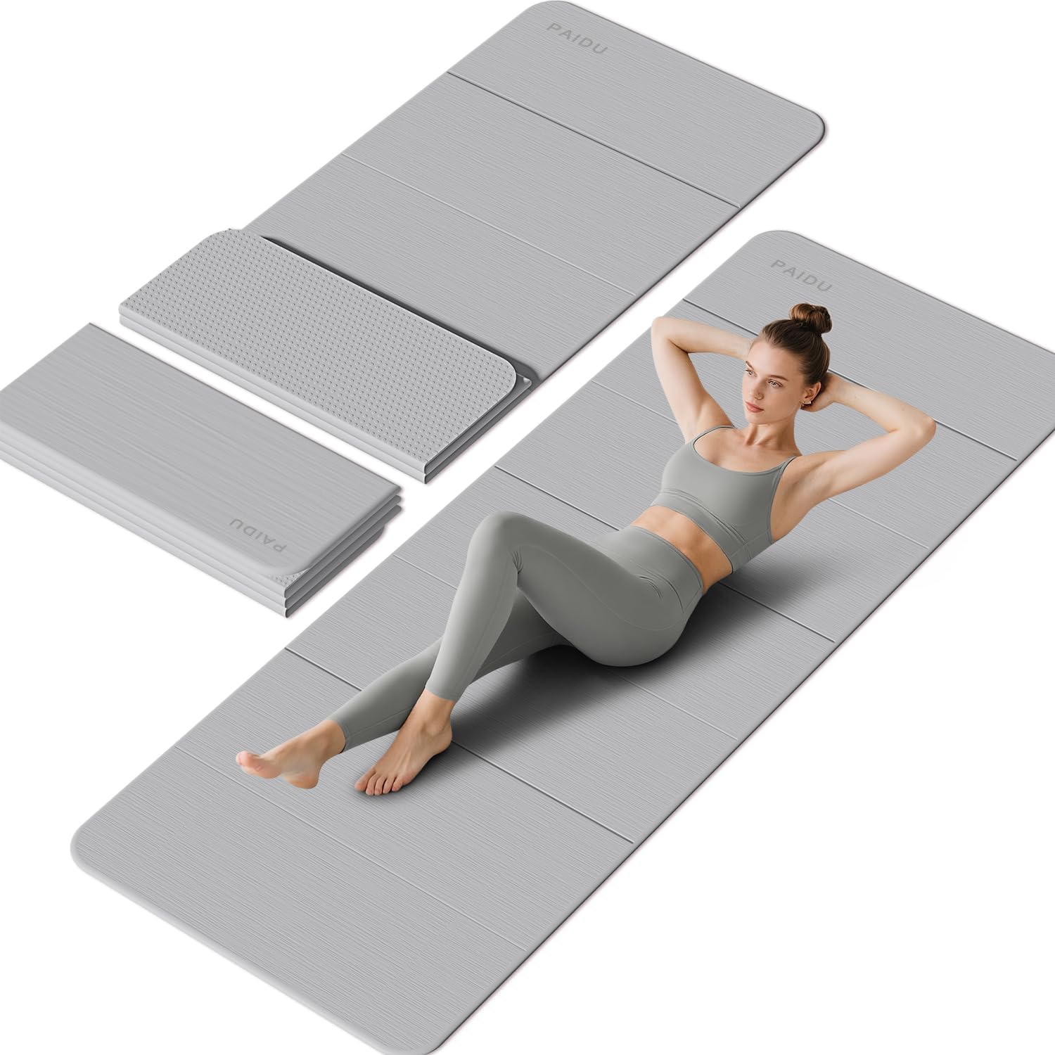 Pilates Yoga Mat - Foldable Yoga Mat 10mm Extra Thick,