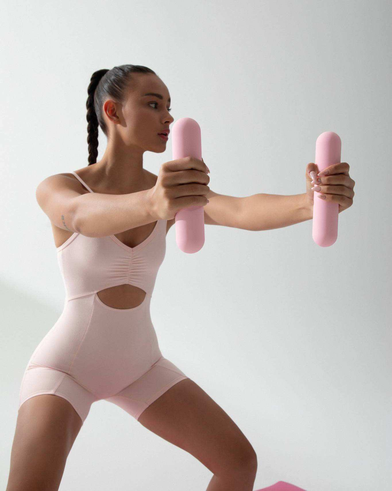 Pilates Yoga Barre - Dumbbell Weight Bars Non-Slip Silicone Women