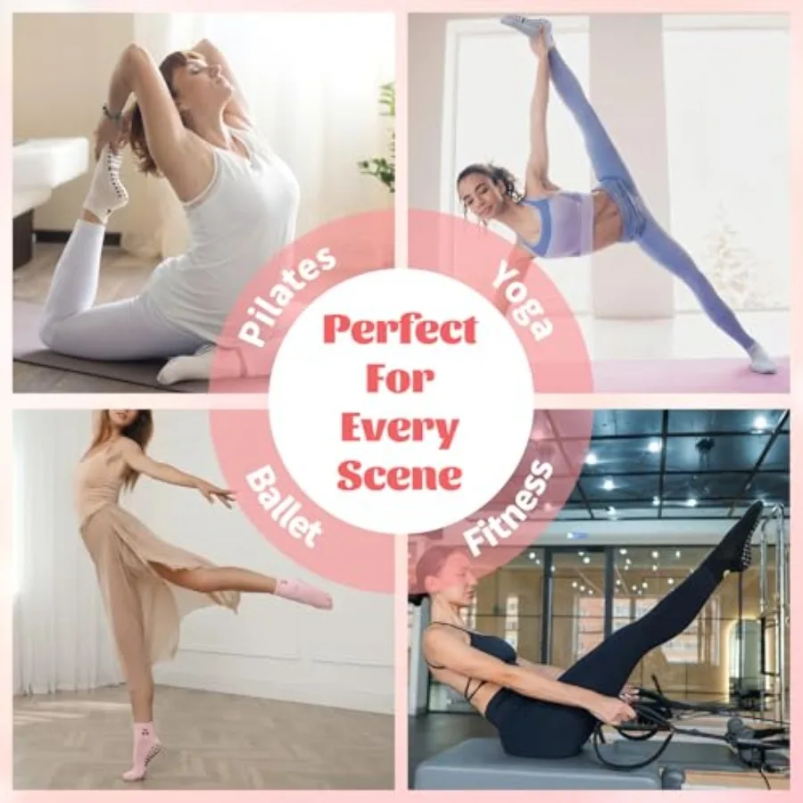 6 Pairs Pilates Socks with Gri – обзор и цена Pilates Yoga Barre
