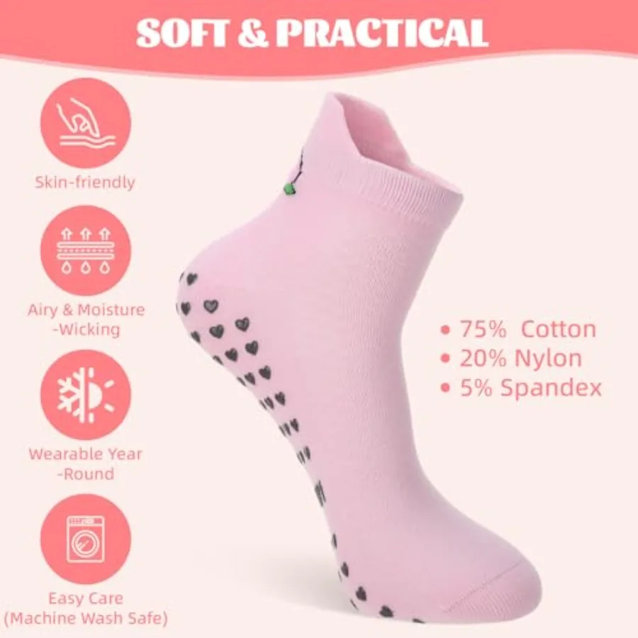 6 Pairs Pilates Socks with Gri – обзор и цена Pilates Yoga Barre