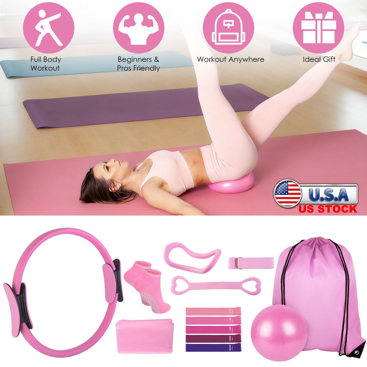 USA STOCK 14Pcs Pilates Ring E – обзор и цена Pilates Toning Ball