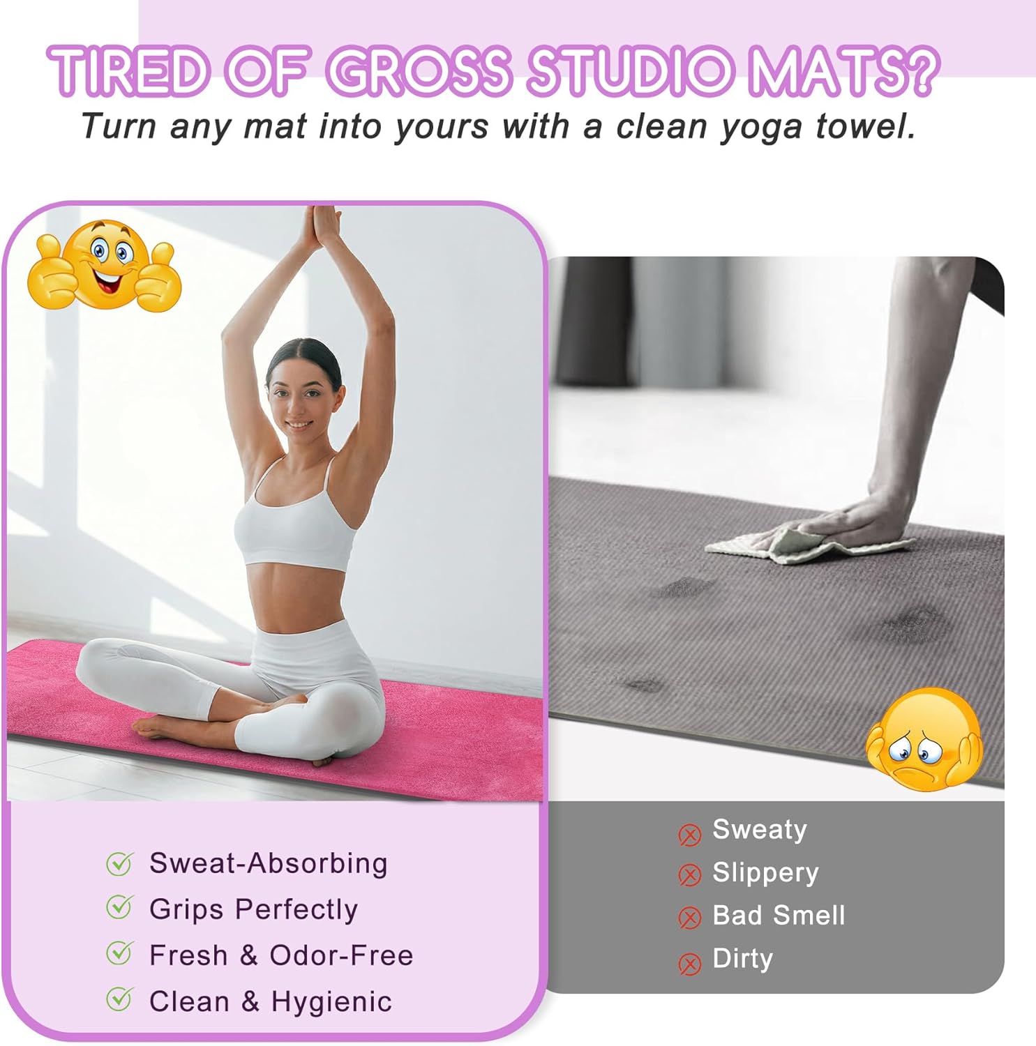 Yoga Mat Towel, Extra Thick 60 – обзор и цена Pilates Yoga Mat
