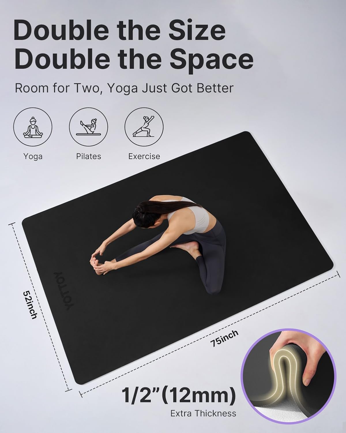 Large Yoga Mat 75x52x1/2in, Ex – обзор и цена Pilates Yoga Mat