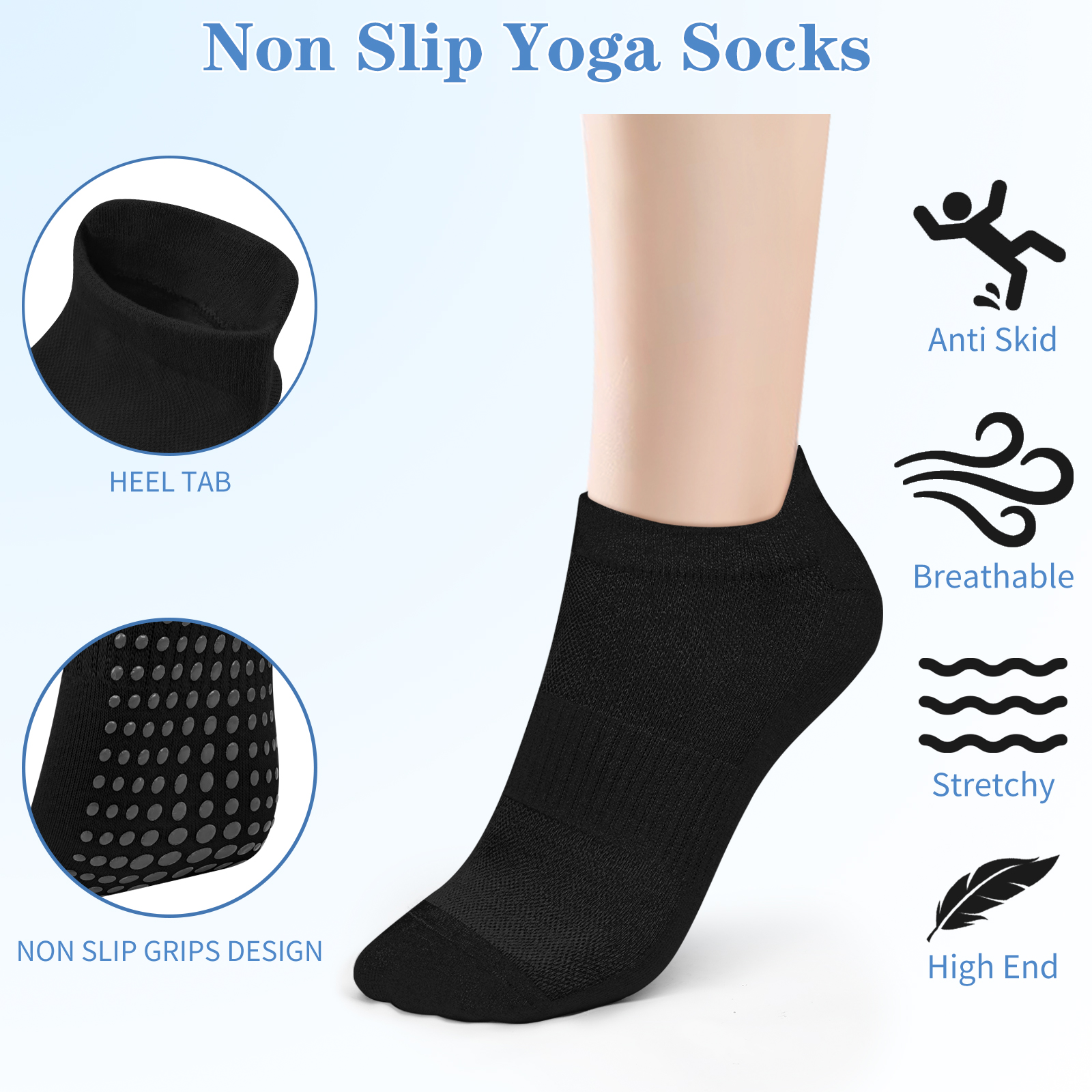 3 Pairs Yoga Socks Women Cotto – обзор и цена Yoga Pilates Yoga